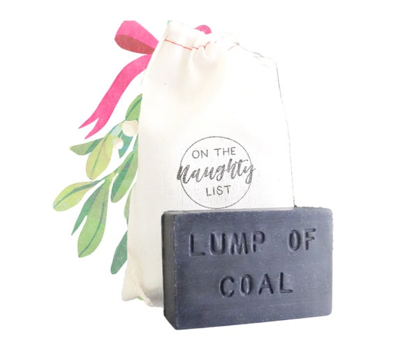 Stocking Stuffer Lump of Coal Soap on the Naughty List Bag Small