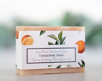 Tangerine Basil Bar Soap - Homemade soap, Handmade soap, All Natural Soap, Natural skincare, soaps, Essential oil soap