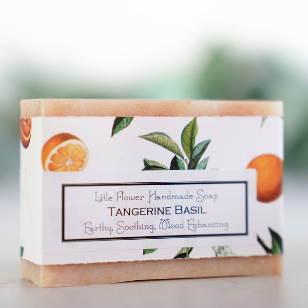 Tangerine Basil Bar Soap - Homemade soap, Handmade soap, All Natural Soap, Natural skincare, soaps, Essential oil soap