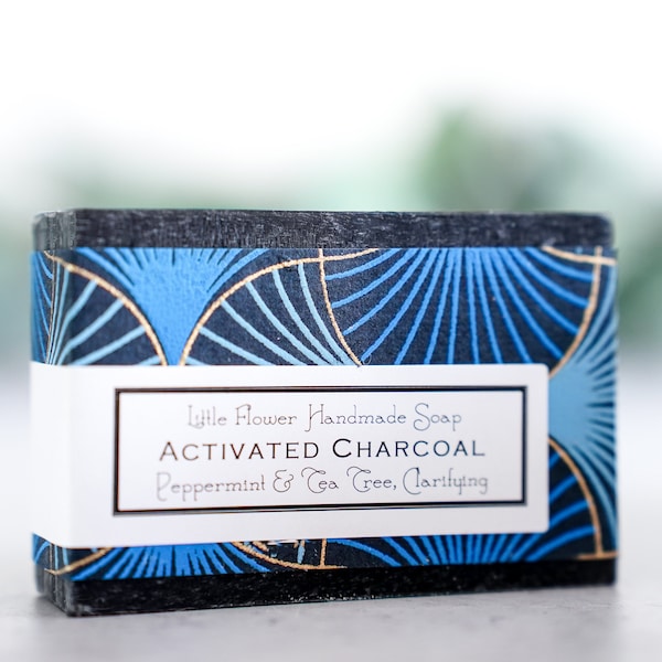Charcoal Soap, Activated Charcoal Soap Skin Care Soap Handmade Soap Tea Tree Essentiall Soap Mens Soap Clarifying Soap black soap acne soap