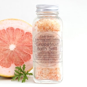 Natural Skin Care, Bath Salts, Mothers Day Gift for her Bath Soak, Pink Grapefruit Bath Salt Detox Salts & Scrubs The Little Flower Soap Co image 7