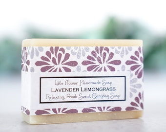 The Little Flower Soap Co - Handmade Bar Soap Lavender Lemongrass essential oil artisan cold process soap