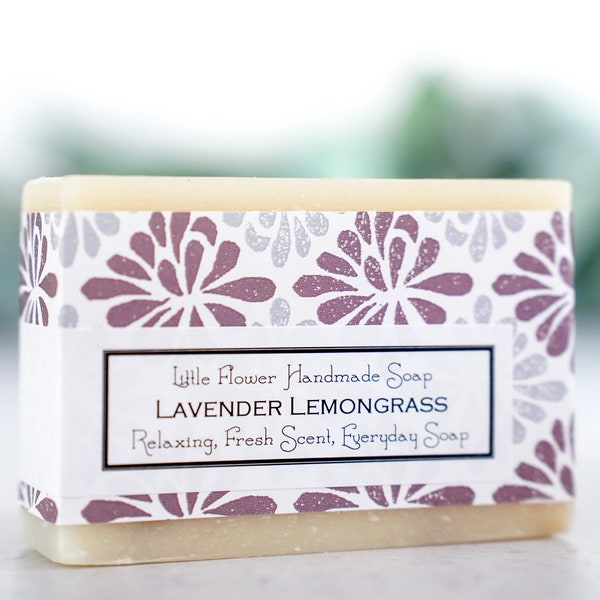 The Little Flower Soap Co - Handmade Bar Soap Lavender Lemongrass essential oil artisan cold process soap