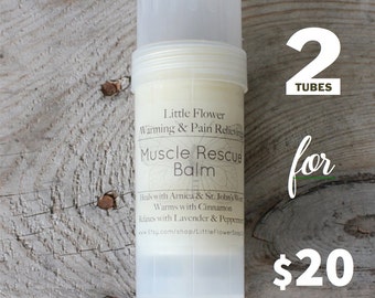 2 Tubes Muscle Rescue Salve - Athlete Gift, Boyfriend Gift, Girlfriend Gift, Mens Gift, Women's Gift, Arnica & st. johns wort