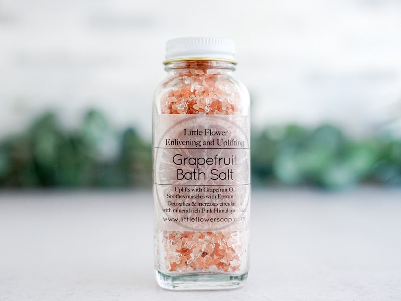 Natural Skin Care, Bath Salts, Mothers Day Gift for her Bath Soak, Pink Grapefruit Bath Salt Detox Salts & Scrubs The Little Flower Soap Co Pink Grapefruit