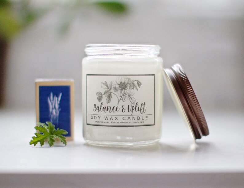 Balance and Uplift Natural Soy Wax Candle - Thumbnail 5
