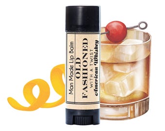 Old Fashioned Lip Balm chapstick for adult men women funny stocking stuffers for men whiskey tasting ideas cocktail novelty funny gifts