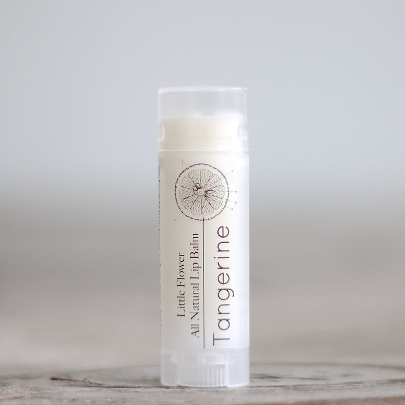 Bálsamo labial de mandarina - Bálsamo labial natural, Bálsamos labiales de manteca de karité, Bálsamo labial con sabor, Cuidado labial hecho a mano, Bálsamo labial humectante, Manteca labial imagen 2