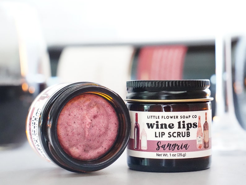 Wine lover gift Wine Lips Sangria Sugar Lip Scrub Funny Stocking Stuffer girlfriend wife sister daughter best friend mom image 2