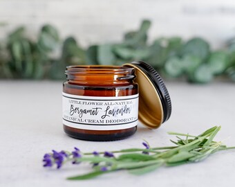 Deodorant Cream - Bergamot Lavender Essential Oil, Natural Deodorant ,No Aluminum, Herbal Deodorant, Botanical deodorant, organic deodorant