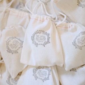 10 Customized Wedding Bridal Showers Favor Rustic Soap Gift Sets Natural Lip Balm Soap and bath salt Gift Set drawstring linen floral bag image 4