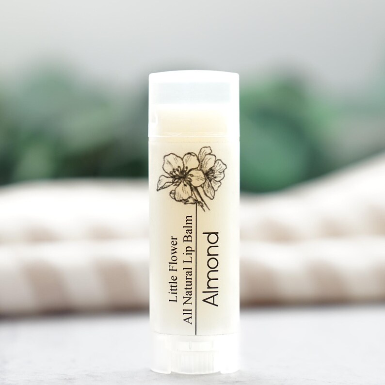 The Little Flower Soap Co - Almond Flavor Lip Balm - Natural Chapstick, Shea butter, Handmade Lip Care, Moisturizing Chapstick, Lip Butter image 4