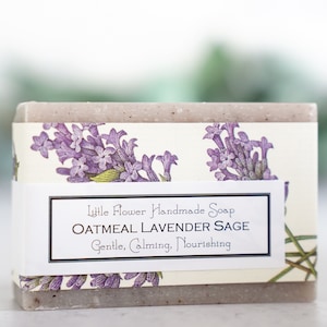 Oatmeal Lavender & Sage Soap Bar Soap - Handmade Soap, All Natural Soap, Essential Oil Soap, Artisan Soap Stocking stuffer small gifts women