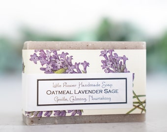 Oatmeal Lavender & Sage Soap Bar Soap - Handmade Soap, All Natural Soap, Essential Oil Soap, Artisan Soap
