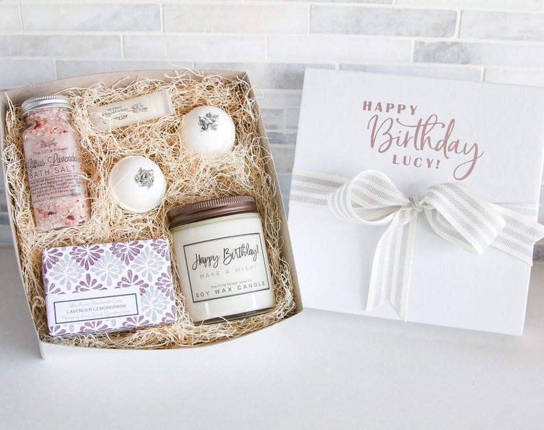 Mother's Day Gift Basket for Mom Relaxation for women Personalized Luxury Lavender spa box, thoughtful mothers day gifts image 7