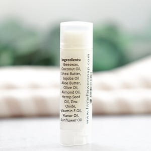 The Little Flower Soap Co - Almond Flavor Lip Balm - Natural Chapstick, Shea butter, Handmade Lip Care, Moisturizing Chapstick, Lip Butter image 2