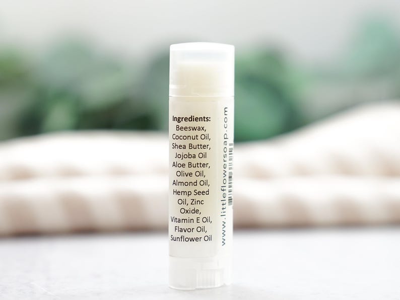 The Little Flower Soap Co - Almond Flavor Lip Balm - Natural Chapstick, Shea butter, Handmade Lip Care, Moisturizing Chapstick, Lip Butter image 2