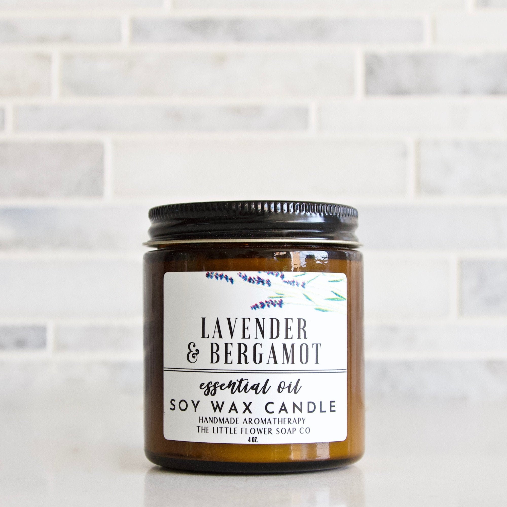 Handmade Candle Soy, Lavender Bergamot Essential oil soy wax candles …