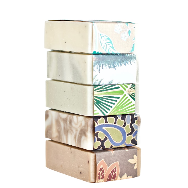 Soaps for Men - 5 Bar Set Bar Soap -  Essential Oil Handmade Soaps all natural cold process soaps by The Little Flower Soap Co