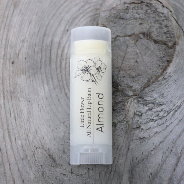 Almond Flavor Lip Balm Chapstick Natural Lip Balm Beeswax Etsy
