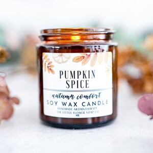 Stocking Stuffers for Women - Pumpkin Spice Candle, Fall Decorations for Home | Fall home decor | Fall room decor | Fall Bedroom Decor image 2