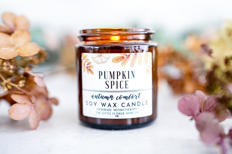 Stocking Stuffers for Women - Pumpkin Spice Candle, Fall Decorations for Home | Fall home decor | Fall room decor | Fall Bedroom Decor image 2