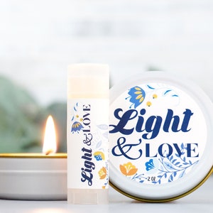 Light & Love - Small Gift for Hanukkah, small candle and lip balm gift - party favors, candle, chapstick gifts
