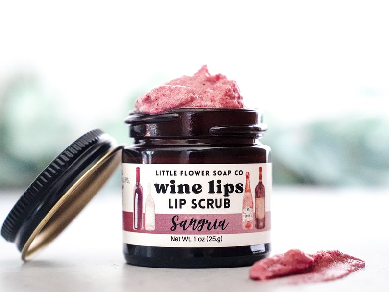 Wine lover gift Wine Lips Sangria Sugar Lip Scrub Funny Stocking Stuffer girlfriend wife sister daughter best friend mom image 1