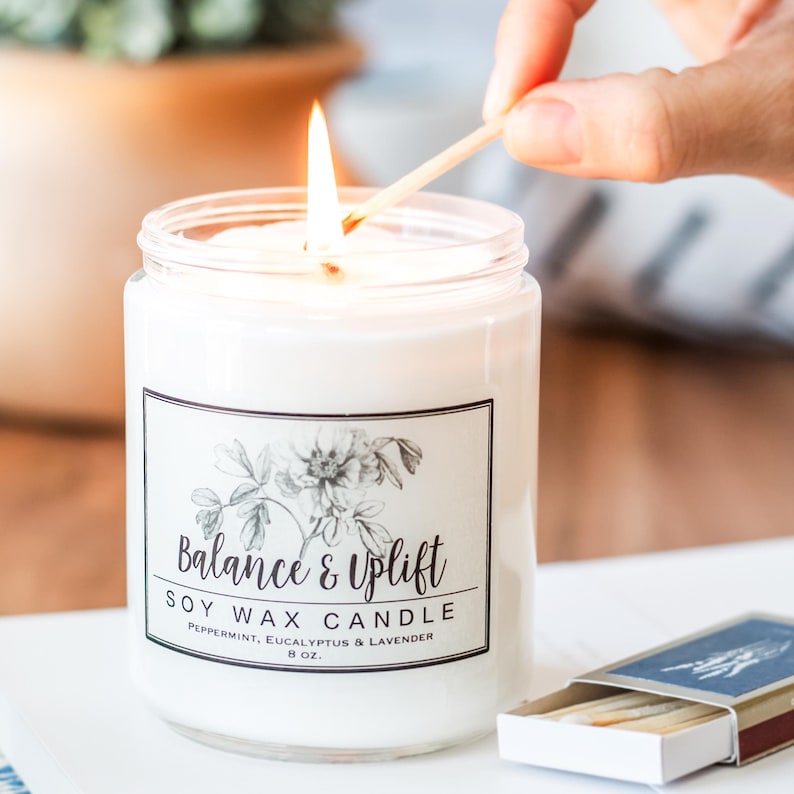 Balance and Uplift Natural Soy Wax Candle - Thumbnail 4