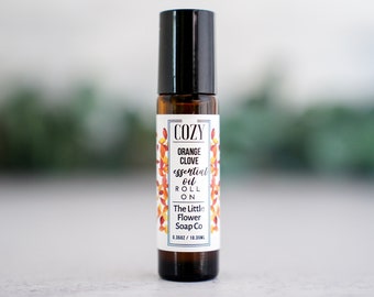 COZY - Orange Clove Natural Essential Oil perfume roll on, aromatherapy blend, handmade perfume, perfect gift for mom, natural gift