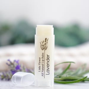 The Little Flower Soap Co - Almond Flavor Lip Balm - Natural Chapstick, Shea butter, Handmade Lip Care, Moisturizing Chapstick, Lip Butter Lavender
