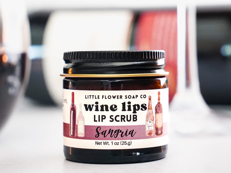 Wine lover gift Wine Lips Sangria Sugar Lip Scrub Funny Stocking Stuffer girlfriend wife sister daughter best friend mom image 3