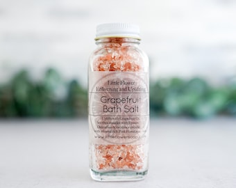 Pink Grapefruit Bath Salt, Pink Grapefruit Himalayan soak, Relaxation Gift, Citrus and epsom, Bath Bomb, Gift for mom, natural