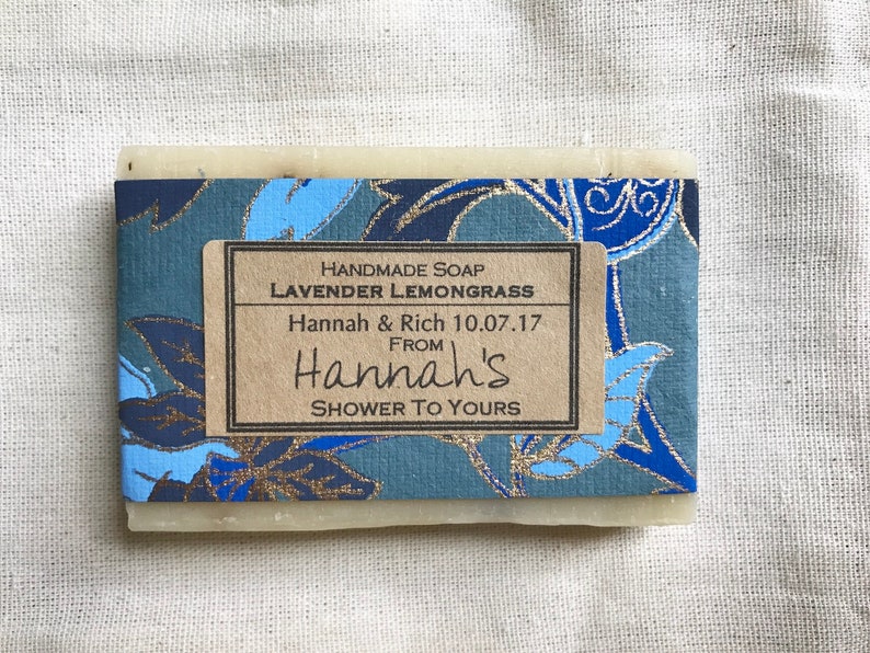 10 Customized Wedding Bridal Showers Favor Rustic Soap Gift Sets Natural Lip Balm Soap and bath salt Gift Set drawstring linen floral bag image 10