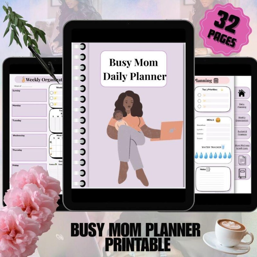 Busy Mom Planner Printable | Daily + Weekly + Budget + Self-care ...