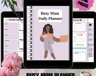 Agenda per mamme impegnate stampabile / giornaliera + settimanale + budget + cura di sé / download digitale in inglese