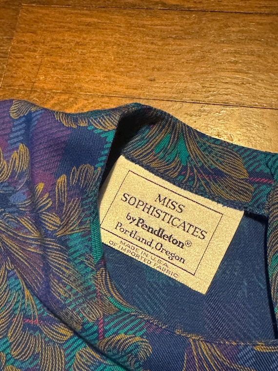 Vintage 1980s Pendleton Purple Patterned Blouse -… - image 7