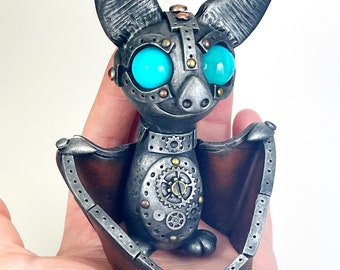 MADE TO ORDER Custom Steampunk bat sculpture handmade unique