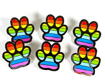 Paw Pride Rainbow Enamel Pin Donation to TNR animal rescue