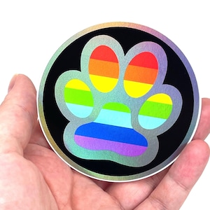 Holographic Paw Pride Sticker