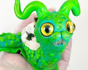 Snail Monster cute creepy sculpture ooak