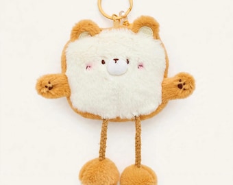 Llavero de peluche de Mufu Bakery Bear, colgante para bolsa de tostadas y perritos calientes estilo kawaii (2 estilos)
