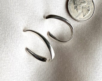 Vintage Sterling Silver Twisted Hoop Earrings