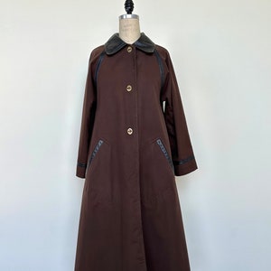 Bonnie Cashin Sills Brown Leather and Canvas Swing Coat | Small