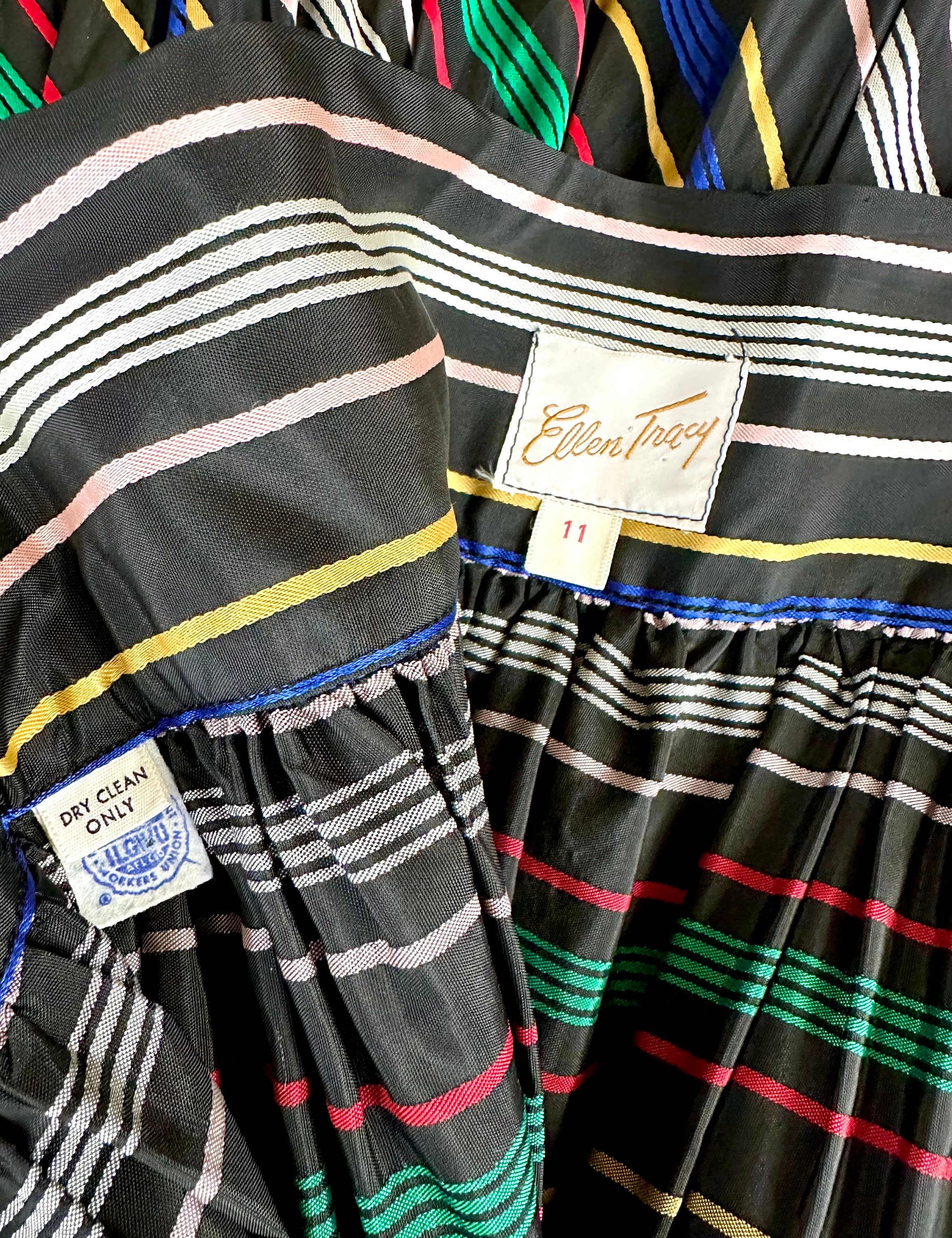 Vintage Ribbon Stripe Wrap Skirt | Adjustable 28” Waist - Etsy