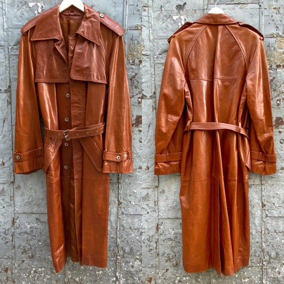 Vintage Leather Trench Coat