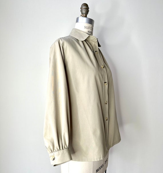 Vintage 1960s Khaki Shirt by Greta for Teal Train… - image 3