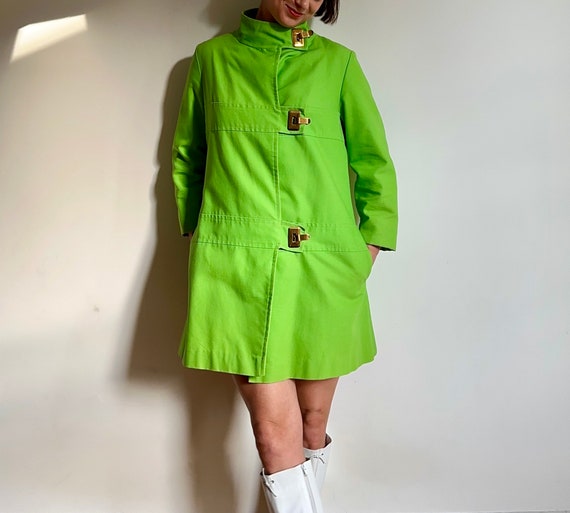 1960s Neon Green Mod Clasp Jacket | Medium - image 2