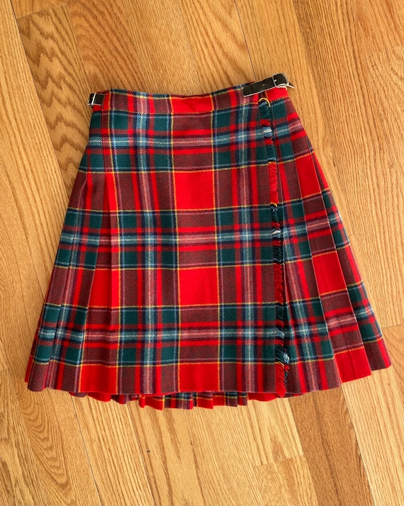 Vintage Laird-Portch Wool Plaif Mini Skirt | 26” W