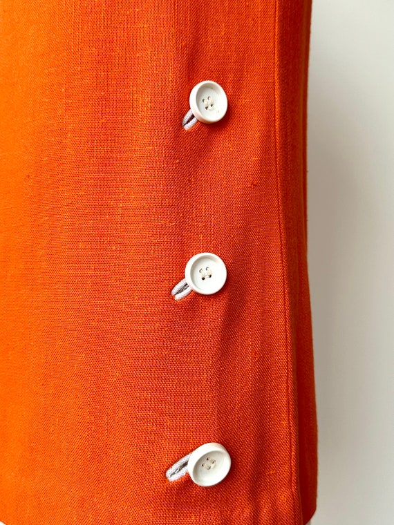 Vintage 1960s Mod Orange Sleeveless Shell | Small - image 5